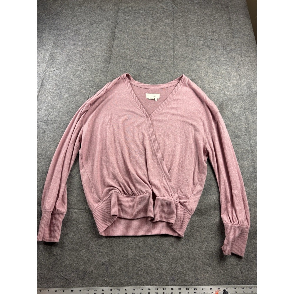 Anthropologie Womens XL Faux Wrap Crossover Stretch Pink Soft Lounge Coastal